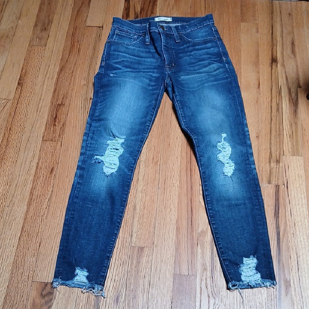 Distressed Blue Women's Jeans High Rise Skinny. Madewell Size 27